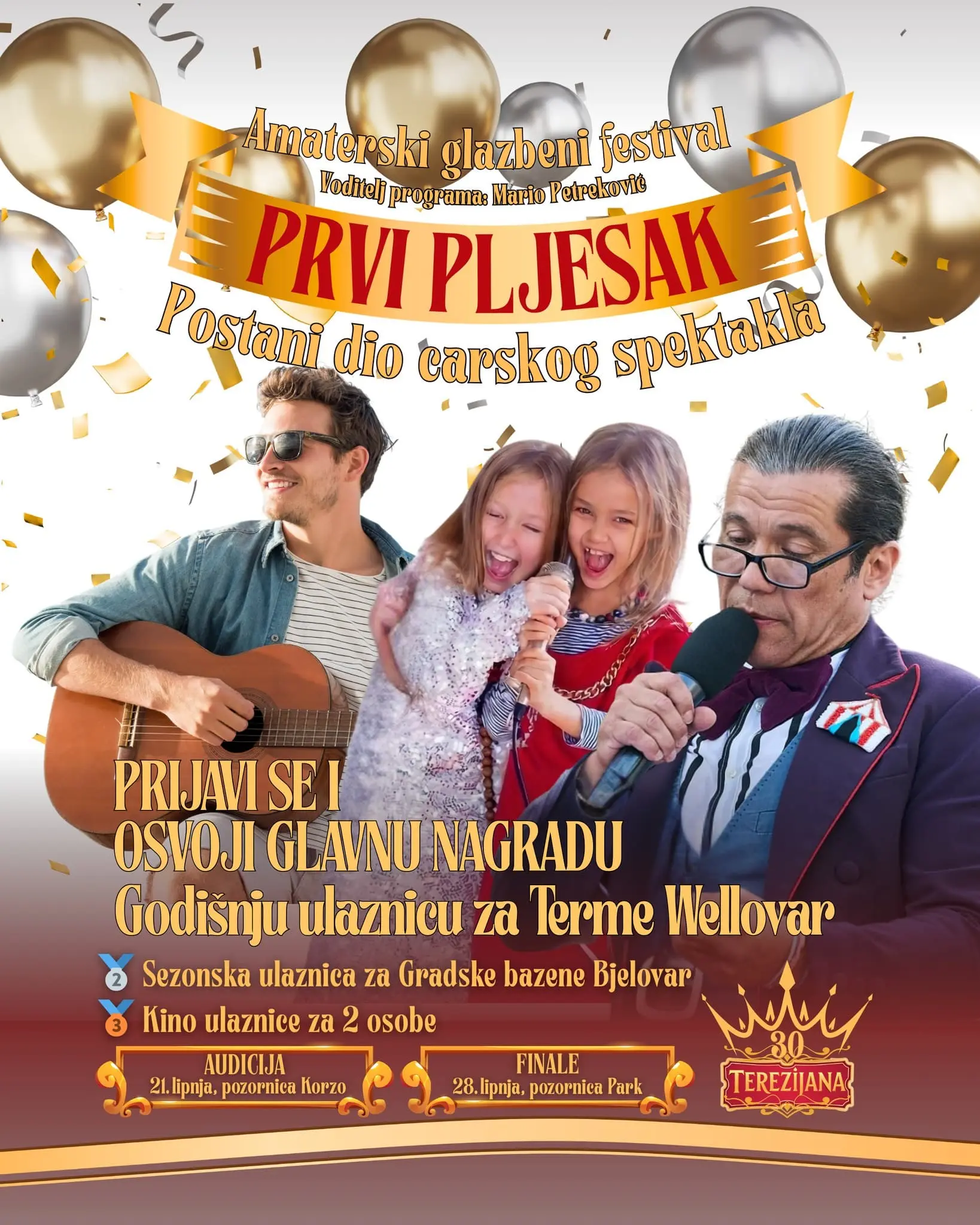 Prijave za amaterski glazbeni festival Prvi pljesak – Terezijana 2026